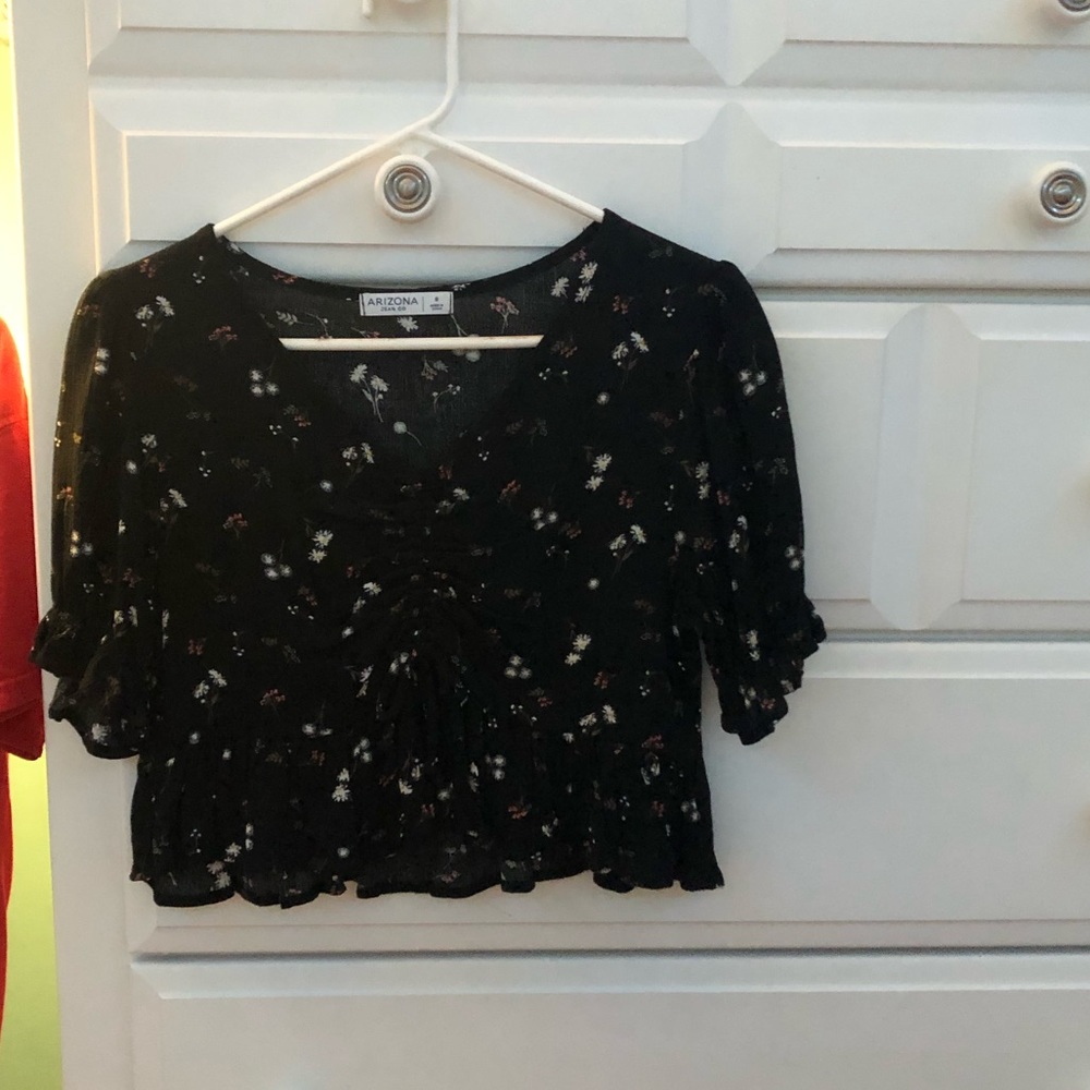 Flowy black cropped top size small